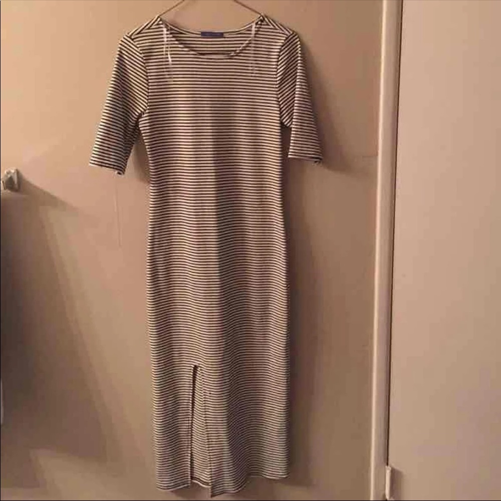 Stripped midi dress fitted